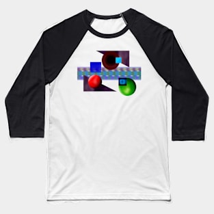 Abstract 3D Shapes Baseball T-Shirt